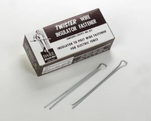 Metal Clip for holding wire to fiberglass post