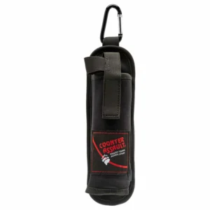 A black Counter Assault Backpacker Cross-Draw Holster made of durable neoprene with three attached tactical straps.